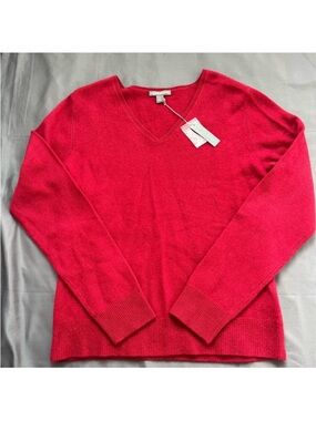 Apt. 9 🆕 100% Cashmere V Neck Sweater Size Large Academia Preppy Classic Layer